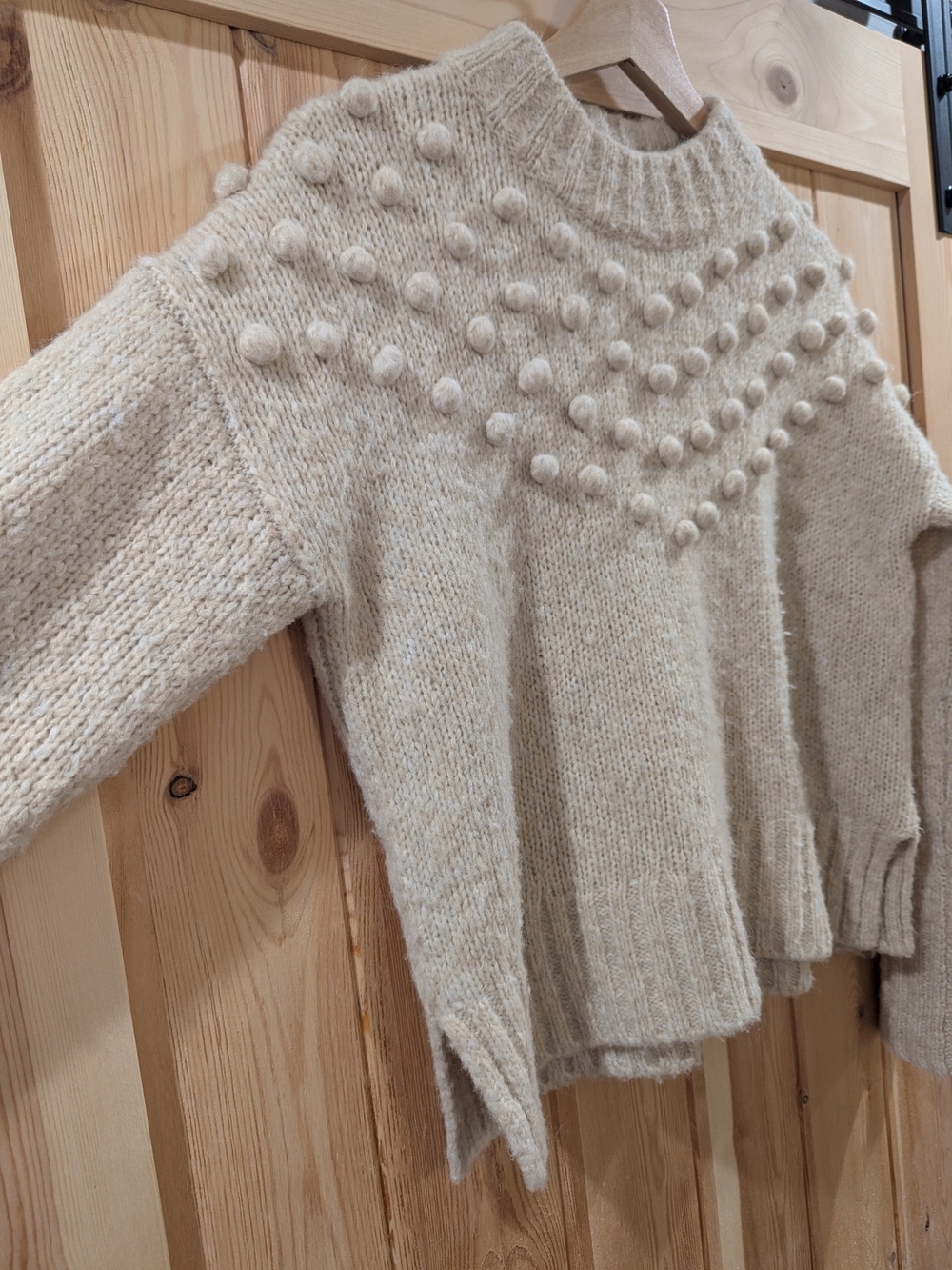 Madewell Cream Pom Pom Wool Blend Knit Sweater - Picture 4 of 8